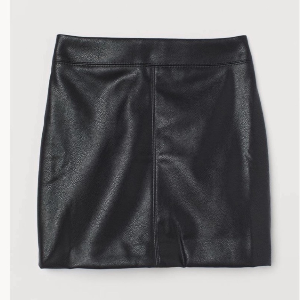 H&M Divided Faux Leather Mini Skirt